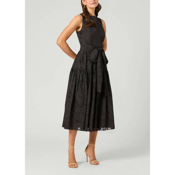 NEW SHOSHANNA noma midi dress in jet black